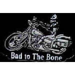 BAD TO THE BONE SKELETON RIDER PIN